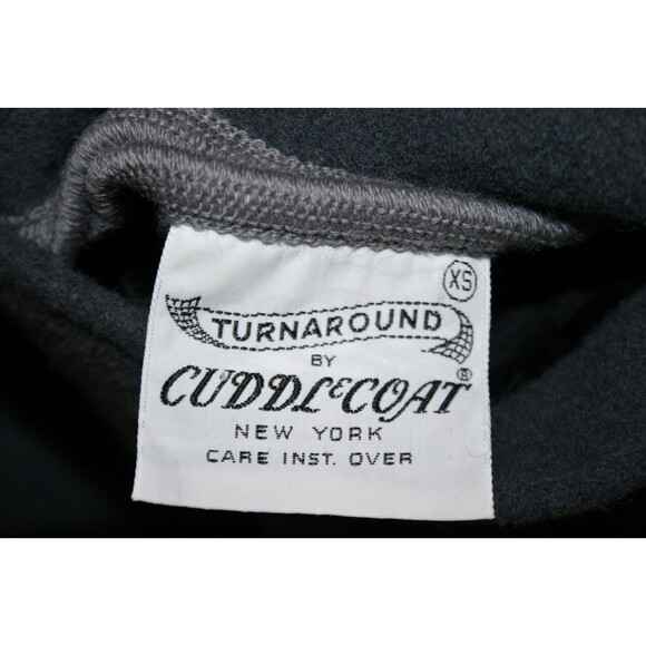 Vintage L. Magnin Turnaround Reversible XS Light & Dark Gray Wool Coat Jacket - Picture 7 of 11